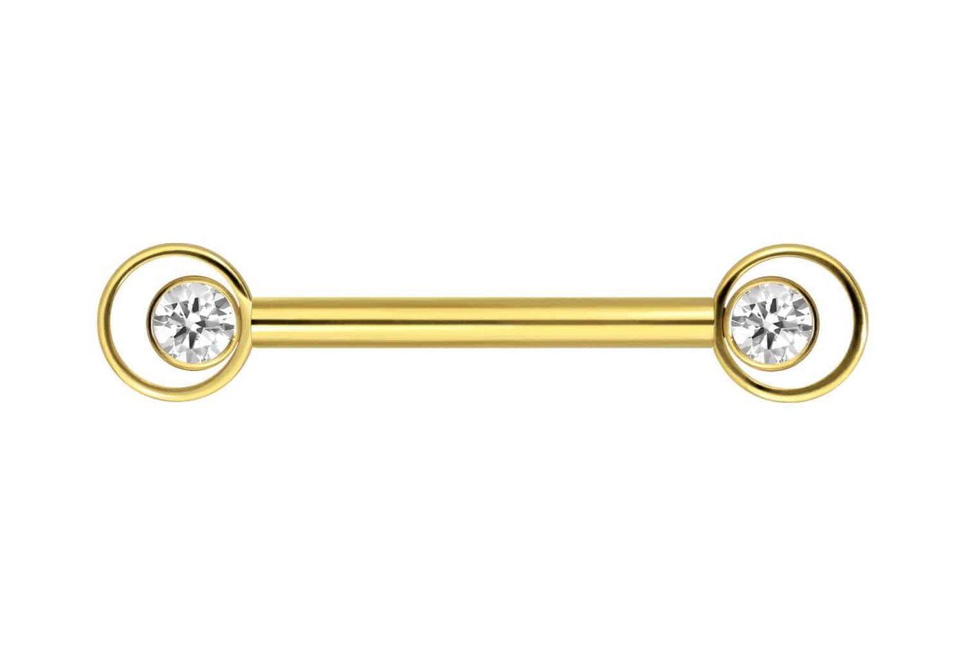 PIERCINGLINE Intimpiercing Titan Nippelpiercing mit Innengewinde RING + KRISTALL (Barbells / 1 Stk) von PIERCINGLINE
