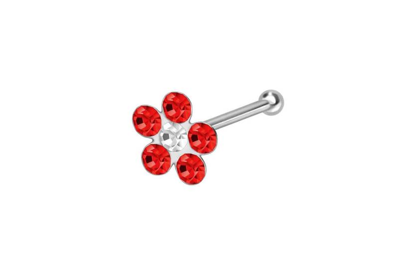 PIERCINGLINE Nasenpiercing 925er Silber Nasenstecker Pin KRISTALLBLUME (Nasenstecker / 1 Stk) von PIERCINGLINE