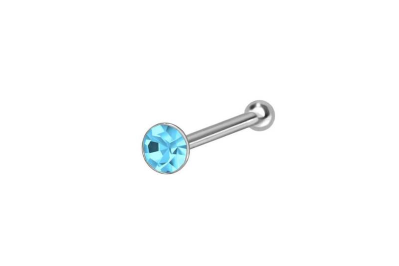 PIERCINGLINE Nasenpiercing 925er Silber Nasenstecker Pin RUNDER KRISTALL (Nasenstecker / 1 Stk) von PIERCINGLINE