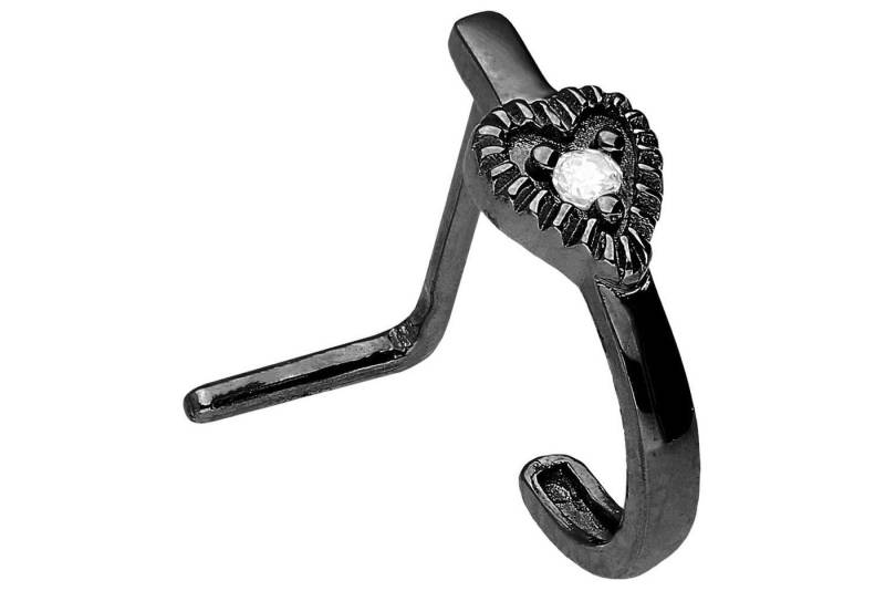 PIERCINGLINE Nasenpiercing Chirurgenstahl Nasenstecker HERZ + KRISTALL (Nasenstecker, 1-tlg) von PIERCINGLINE