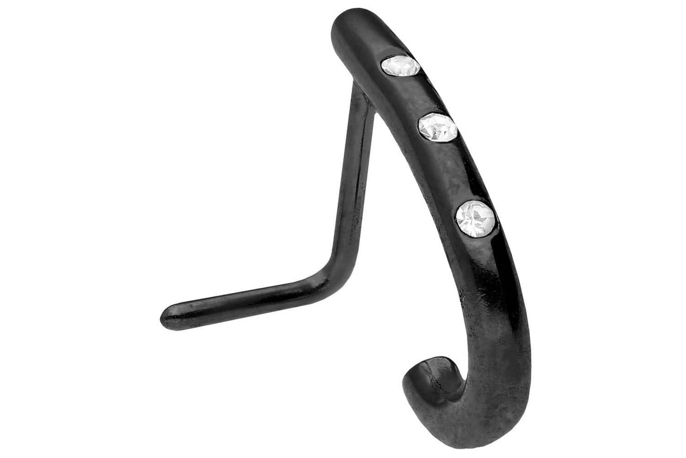 PIERCINGLINE Nasenpiercing Chirurgenstahl Nasenstecker RUNDES DESIGN + DREI KRISTALLE (Nasenstecker, 1-tlg) von PIERCINGLINE