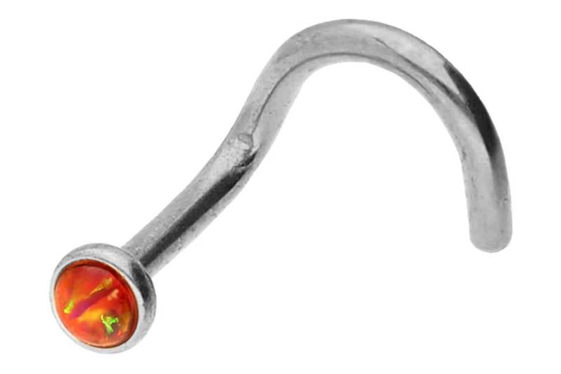 PIERCINGLINE Nasenpiercing Titan Nasenstecker Spirale DISC + SYNTHETISCHER OPALL (Nasenstecker / 1 Stk) von PIERCINGLINE