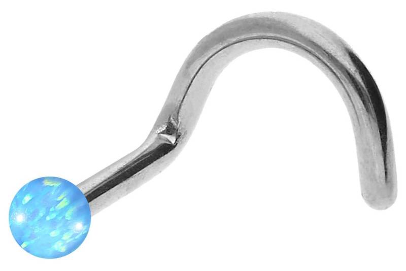PIERCINGLINE Nasenpiercing Titan Nasenstecker Spirale SYNTHETISCHER OPAL (Nasenstecker / 1 Stk) von PIERCINGLINE