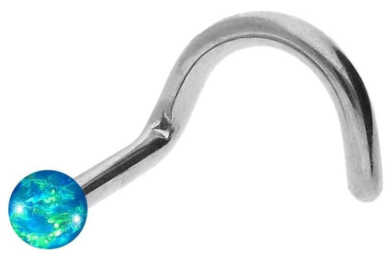 PIERCINGLINE Nasenpiercing Titan Nasenstecker Spirale SYNTHETISCHER OPAL (Nasenstecker, 1-tlg) von PIERCINGLINE