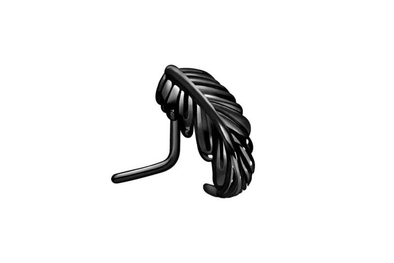 PIERCINGLINE Nasenpiercing (PIERCINGLINE Chirurgenstahl Nasenpiercing schwarz, Feder, Piercing Nase Stecker, Farbe) von PIERCINGLINE