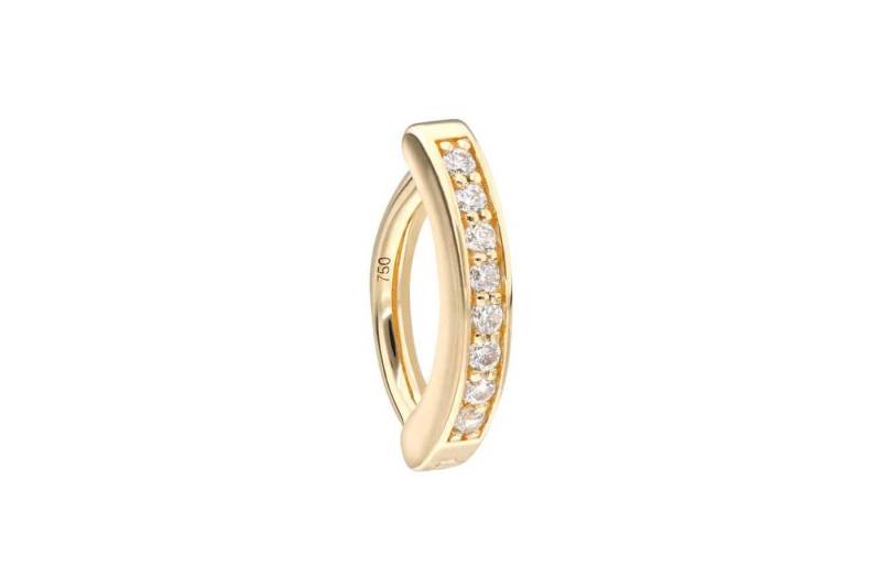 PIERCINGLINE Bauchnabelpiercing 14/18 Karat Gold Bauchnabelclicker BOGEN + EINGEFASSTE MOISSANITE (Clicker, 1-tlg) von PIERCINGLINE