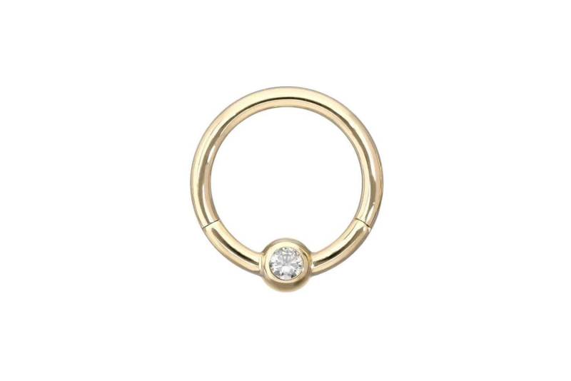 PIERCINGLINE Piercing-Set 18 Karat Gold Segmentring Clicker MOISSANIT (Clicker / 1 Stk) von PIERCINGLINE