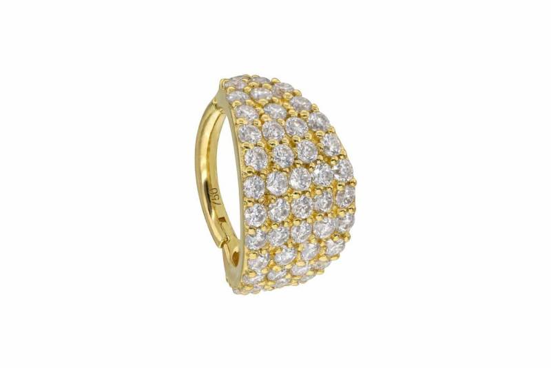 PIERCINGLINE Nasenpiercing 18 Karat Gold Segmentring Clicker MOISSANIT-SCHILD Ohrpiercing Septum (Clicker, 1-tlg), Ohrpiercing für Conch, Helix, Tragus, Daith, Lobe von PIERCINGLINE