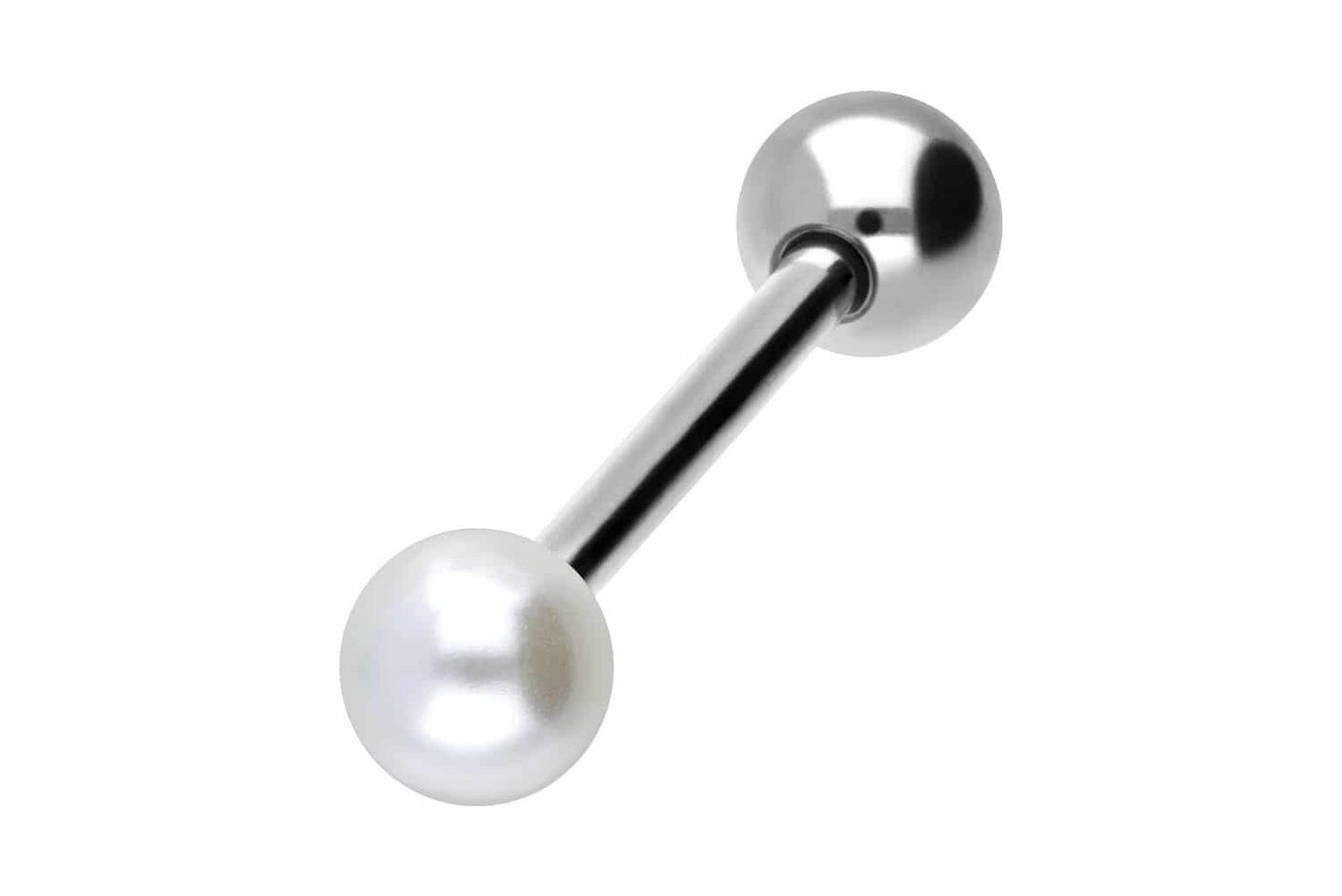 PIERCINGLINE Nasenpiercing Chirurgenstahl Barbell SYNTHETISCHE PERLE + CHIRURGENSTAHL-KUGEL (Barbells / 1 Stk) von PIERCINGLINE