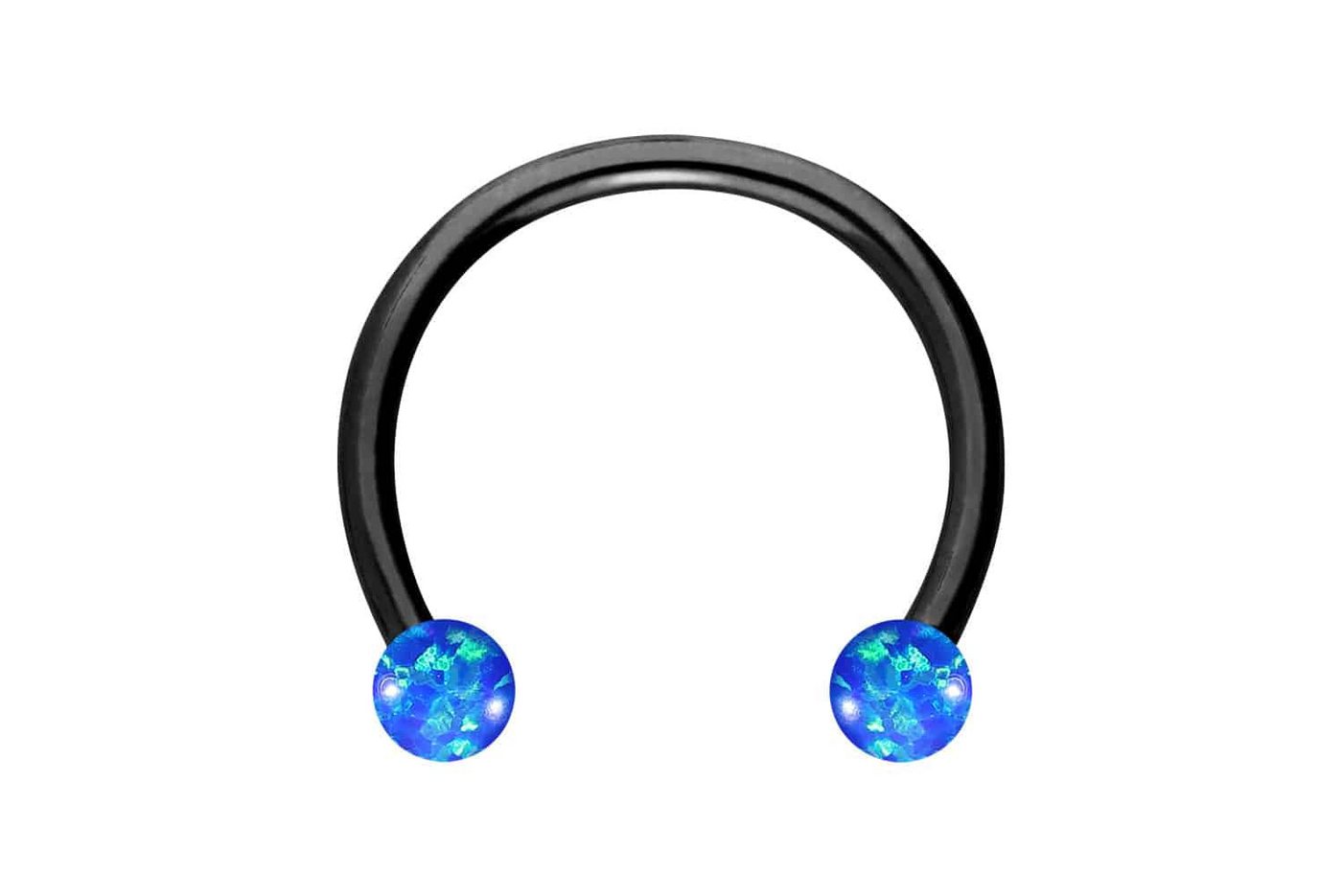 PIERCINGLINE Nasenpiercing Chirurgenstahl Hufeisenring SYNTHETISCHE OPALE (Hufeisen-Ringe, 1-tlg) von PIERCINGLINE
