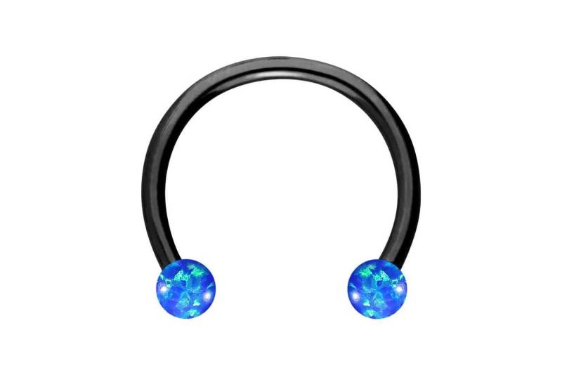 PIERCINGLINE Nasenpiercing Chirurgenstahl Hufeisenring SYNTHETISCHE OPALE (Hufeisen-Ringe, 1-tlg) von PIERCINGLINE
