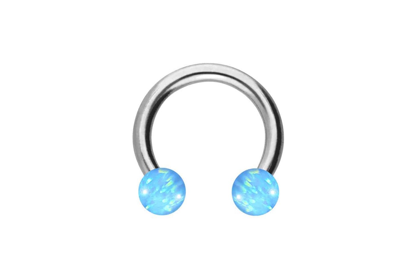 PIERCINGLINE Nasenpiercing Chirurgenstahl Hufeisenring SYNTHETISCHE OPALE (Hufeisen-Ringe, 1-tlg) von PIERCINGLINE
