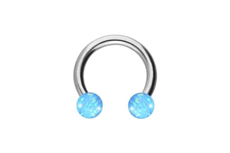 PIERCINGLINE Nasenpiercing Chirurgenstahl Hufeisenring SYNTHETISCHE OPALE (Hufeisen-Ringe, 1-tlg) von PIERCINGLINE