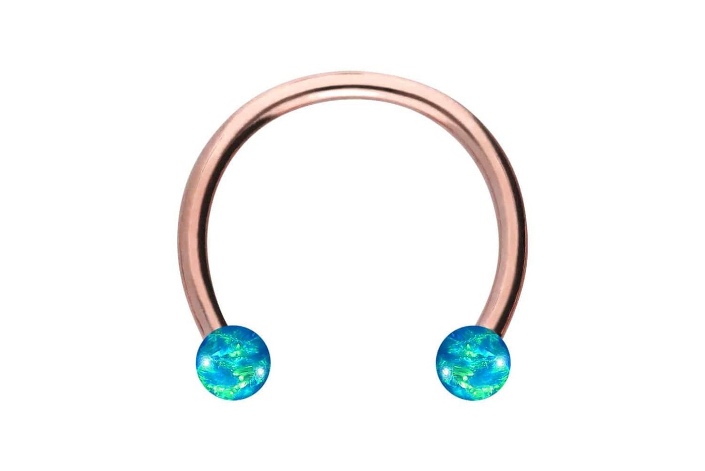 PIERCINGLINE Nasenpiercing Chirurgenstahl Hufeisenring SYNTHETISCHE OPALE (Hufeisen-Ringe, 1-tlg) von PIERCINGLINE