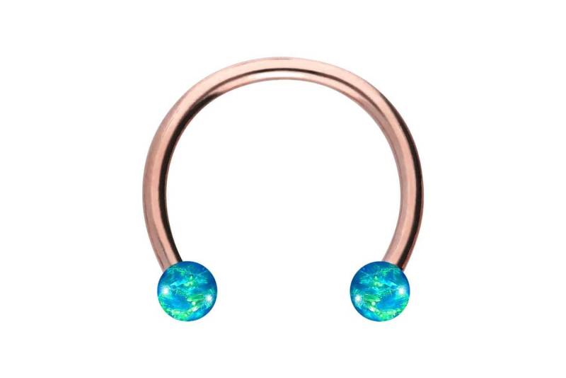 PIERCINGLINE Nasenpiercing Chirurgenstahl Hufeisenring SYNTHETISCHE OPALE (Hufeisen-Ringe, 1-tlg) von PIERCINGLINE