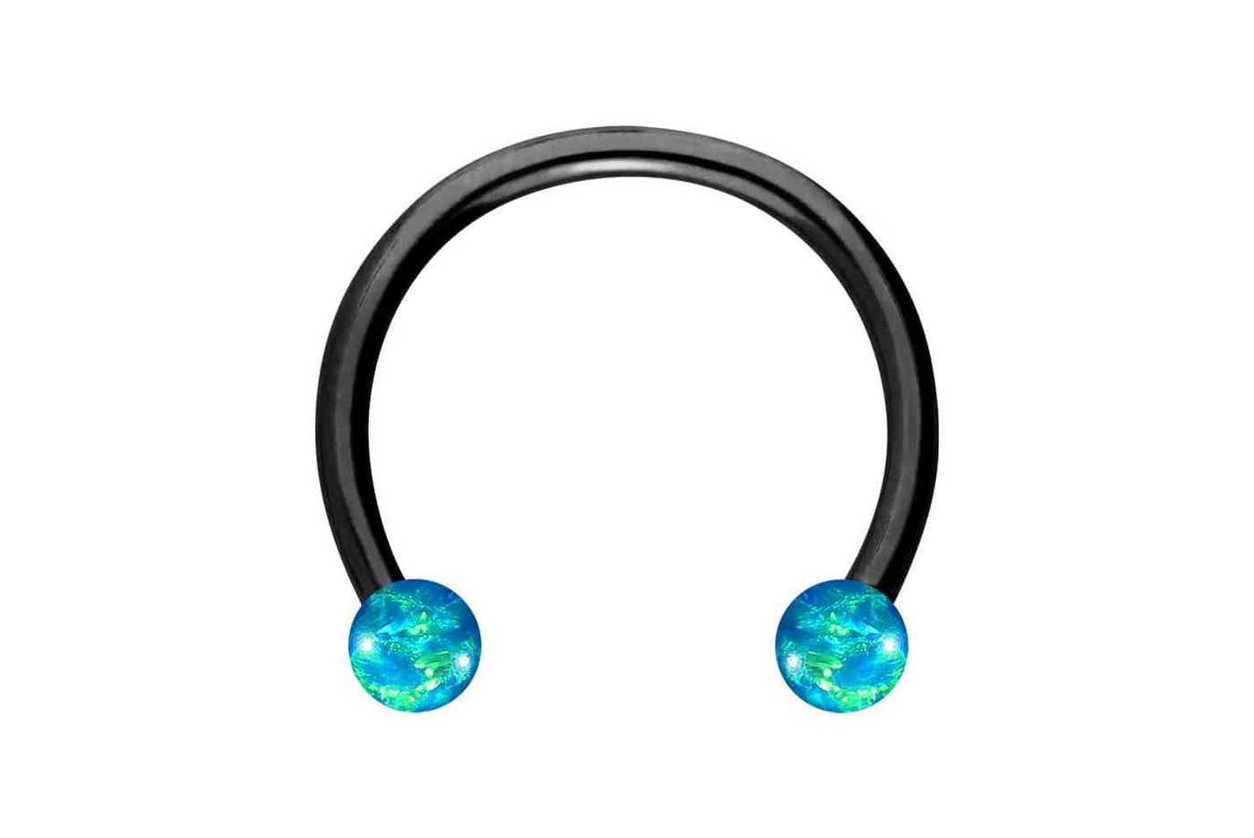 PIERCINGLINE Nasenpiercing Chirurgenstahl Hufeisenring SYNTHETISCHE OPALE (Hufeisen-Ringe, 1-tlg) von PIERCINGLINE