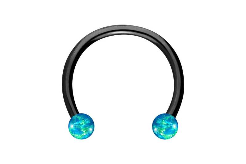 PIERCINGLINE Nasenpiercing Chirurgenstahl Hufeisenring SYNTHETISCHE OPALE (Hufeisen-Ringe, 1-tlg) von PIERCINGLINE