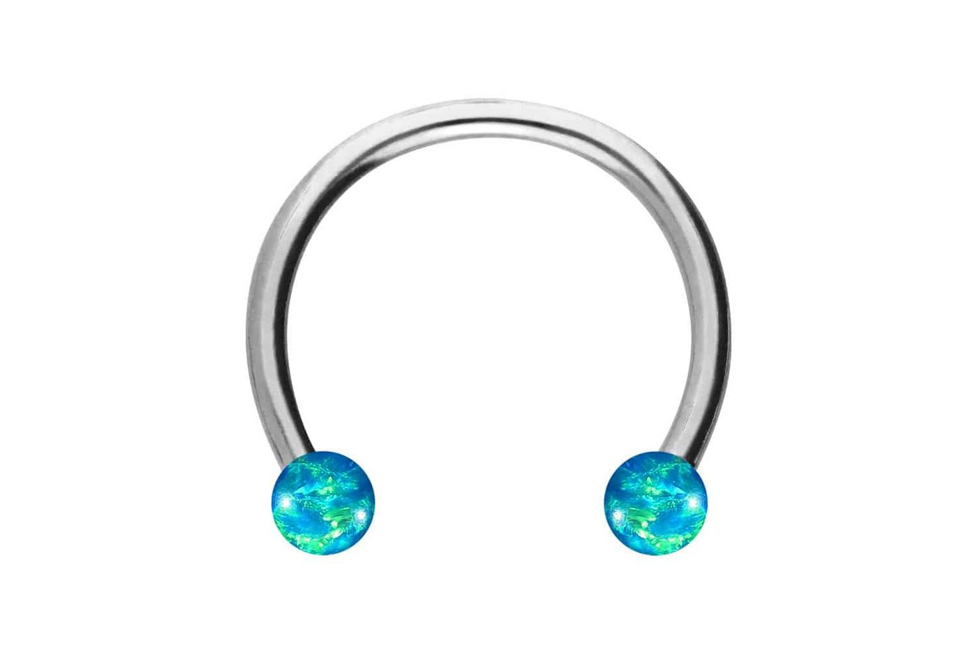 PIERCINGLINE Nasenpiercing Chirurgenstahl Hufeisenring SYNTHETISCHE OPALE (Hufeisen-Ringe, 1-tlg) von PIERCINGLINE