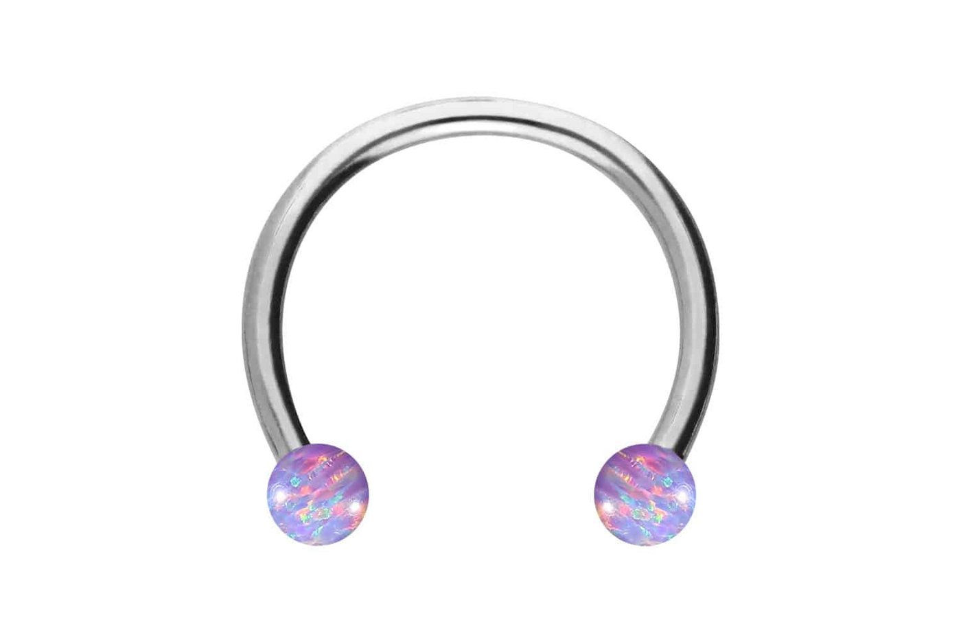 PIERCINGLINE Nasenpiercing Chirurgenstahl Hufeisenring SYNTHETISCHE OPALE (Hufeisen-Ringe, 1-tlg) von PIERCINGLINE