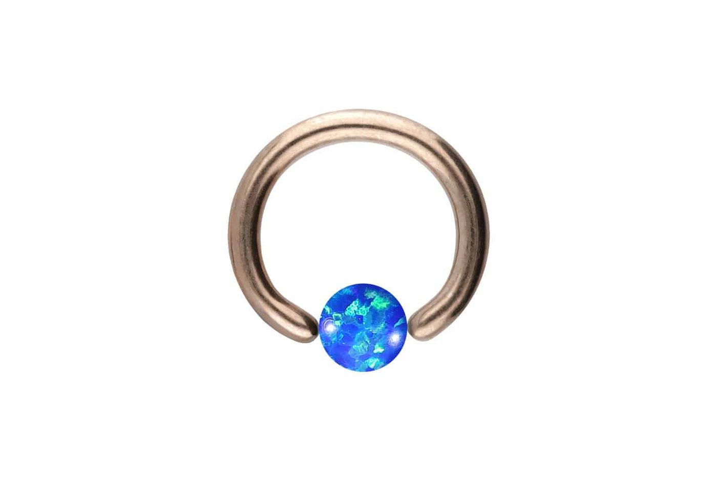 PIERCINGLINE Nasenpiercing Chirurgenstahl Klemmkugelring SYNTHETISCHER OPAL (Klemm-Ringe, 1-tlg) von PIERCINGLINE