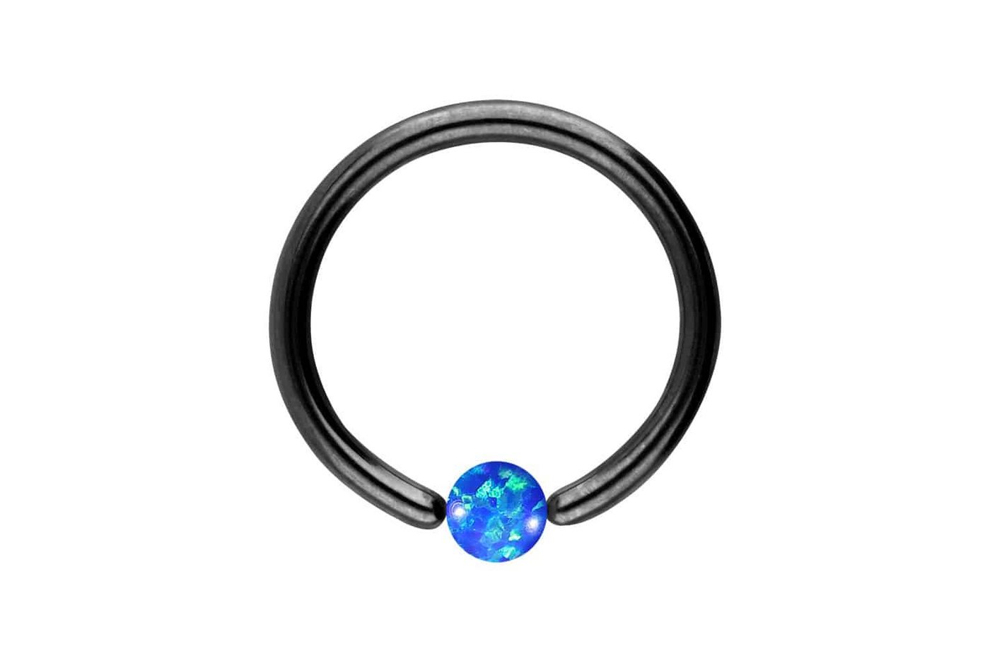 PIERCINGLINE Nasenpiercing Chirurgenstahl Klemmkugelring SYNTHETISCHER OPAL (Klemm-Ringe, 1-tlg) von PIERCINGLINE