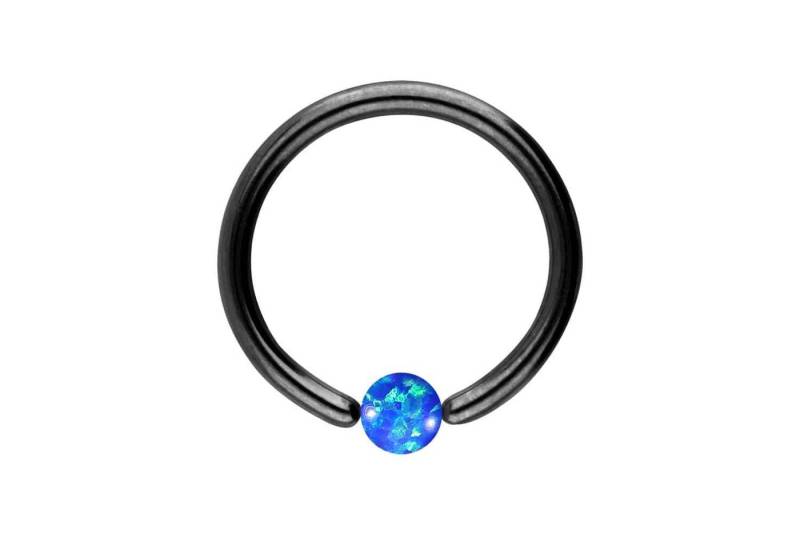 PIERCINGLINE Nasenpiercing Chirurgenstahl Klemmkugelring SYNTHETISCHER OPAL (Klemm-Ringe, 1-tlg) von PIERCINGLINE