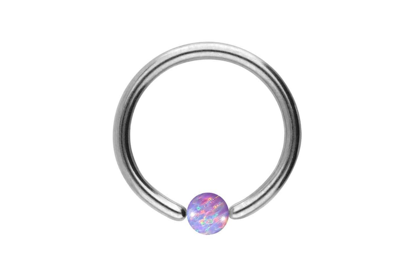 PIERCINGLINE Nasenpiercing Chirurgenstahl Klemmkugelring SYNTHETISCHER OPAL (Klemm-Ringe, 1-tlg) von PIERCINGLINE