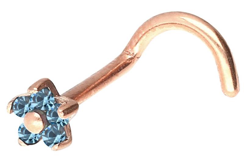 PIERCINGLINE Nasenpiercing Chirurgenstahl Nasenstecker Spirale BLUME + 5 KRISTALLE (Nasenstecker, 1-tlg) von PIERCINGLINE