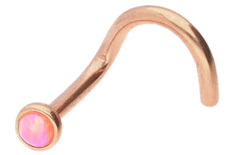 PIERCINGLINE Nasenpiercing Chirurgenstahl Nasenstecker Spirale DISC + SYNTHETISCHER OPAL (Nasenstecker / 1 Stk) von PIERCINGLINE