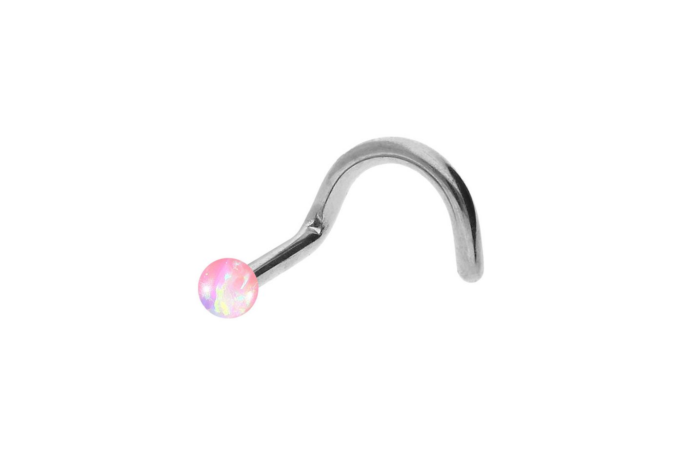 PIERCINGLINE Nasenpiercing Chirurgenstahl Nasenstecker Spirale SYNTHETISCHER OPAL (Nasenstecker, 1-tlg) von PIERCINGLINE