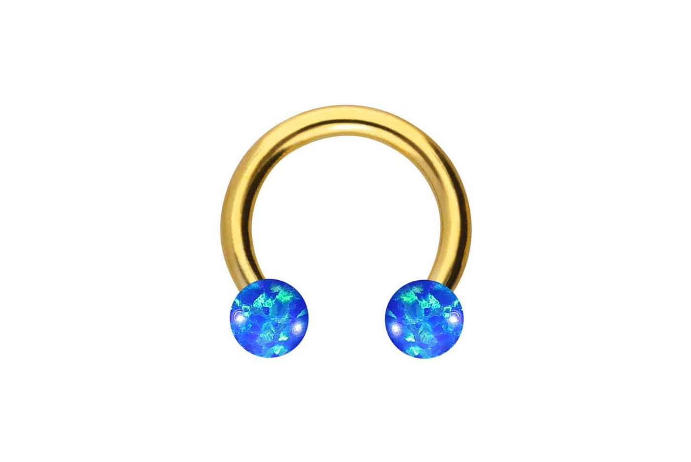PIERCINGLINE Nasenpiercing Titan Hufeisenring SYNTHETISCHE OPALE (Hufeisen-Ringe, 1-tlg) von PIERCINGLINE