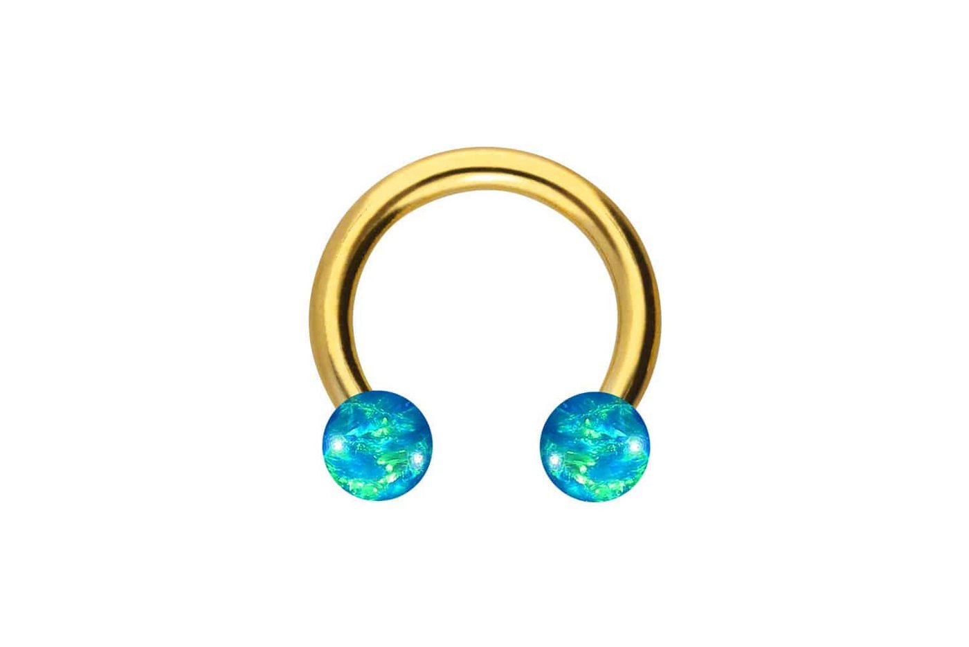 PIERCINGLINE Nasenpiercing Titan Hufeisenring SYNTHETISCHE OPALE (Hufeisen-Ringe, 1-tlg) von PIERCINGLINE
