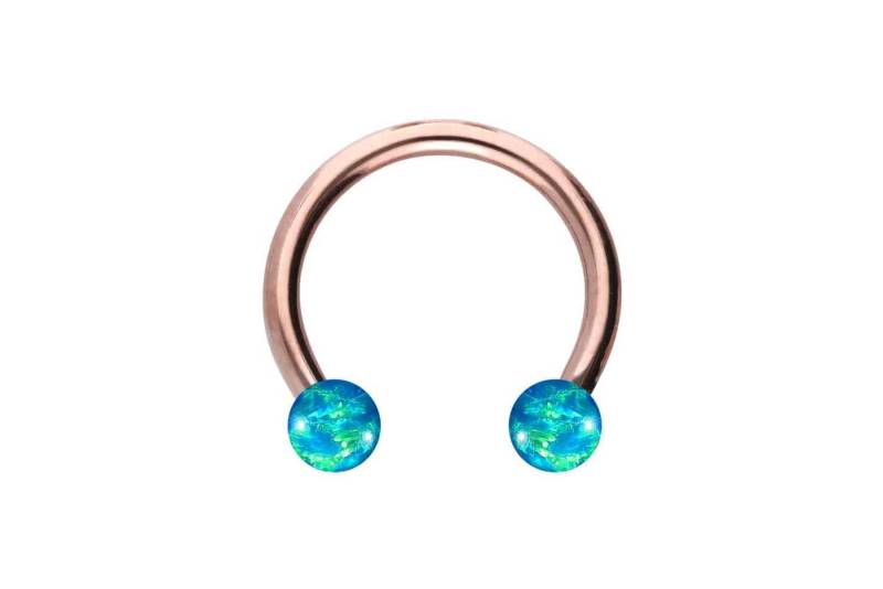 PIERCINGLINE Nasenpiercing Titan Hufeisenring SYNTHETISCHE OPALE (Hufeisen-Ringe, 1-tlg) von PIERCINGLINE
