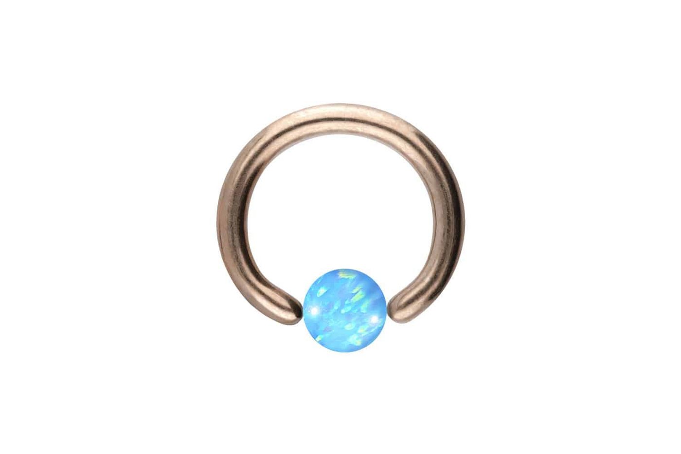 PIERCINGLINE Nasenpiercing Titan Klemmkugelring SYNTHETISCHER OPAL (Klemm-Ringe, 1-tlg) von PIERCINGLINE