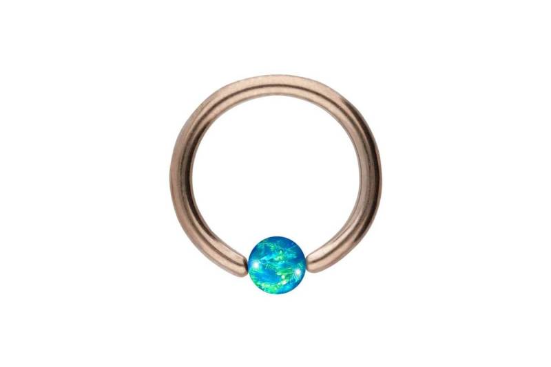 PIERCINGLINE Nasenpiercing Titan Klemmkugelring SYNTHETISCHER OPAL (Klemm-Ringe, 1-tlg) von PIERCINGLINE