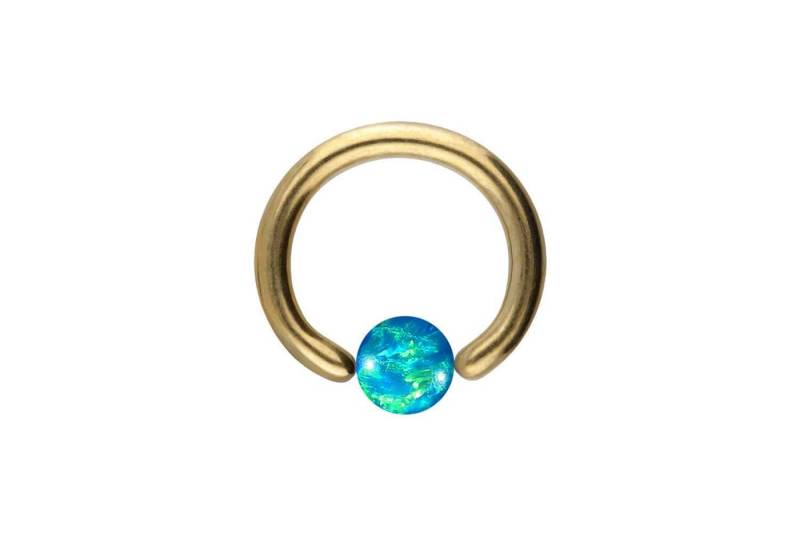 PIERCINGLINE Nasenpiercing Titan Klemmkugelring SYNTHETISCHER OPAL (Klemm-Ringe, 1-tlg) von PIERCINGLINE