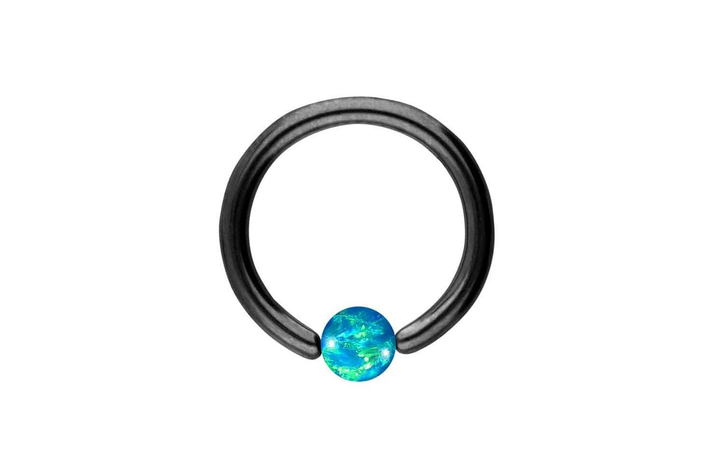 PIERCINGLINE Nasenpiercing Titan Klemmkugelring SYNTHETISCHER OPAL (Klemm-Ringe, 1-tlg) von PIERCINGLINE