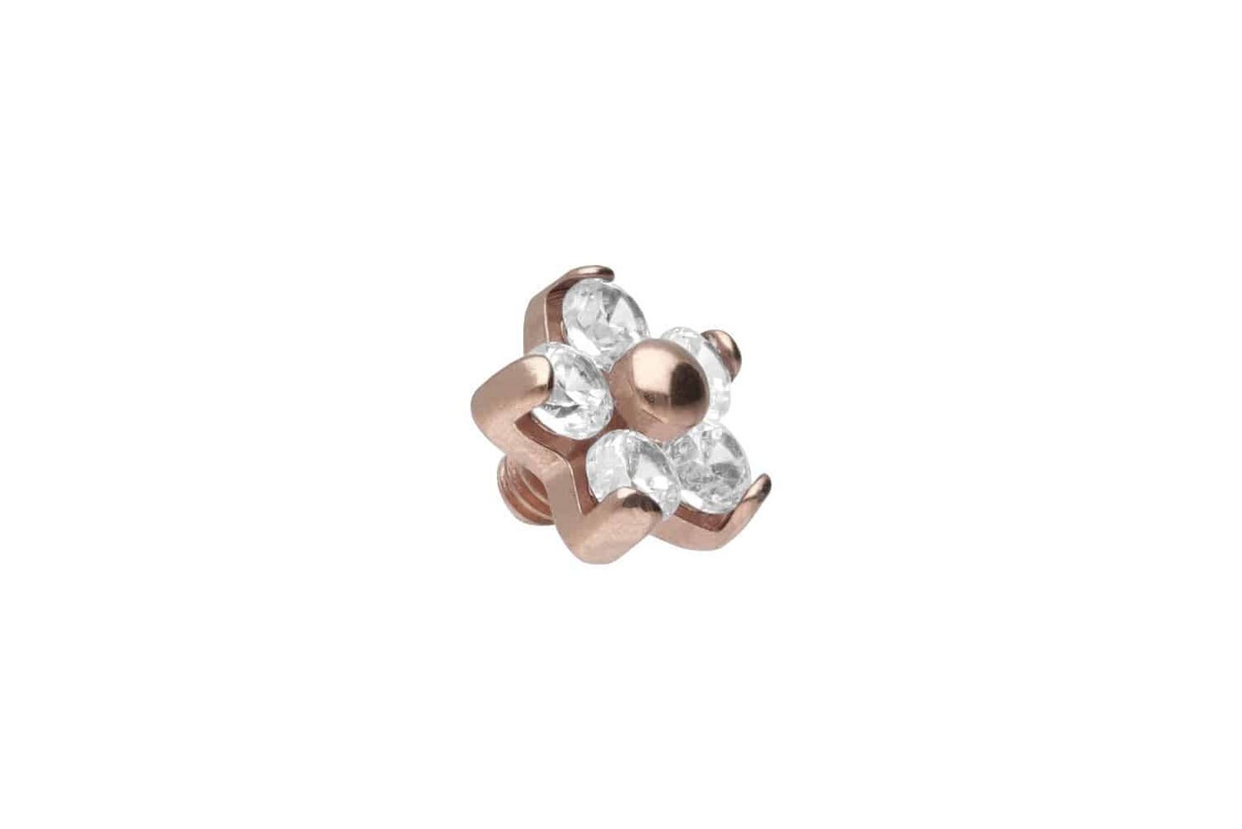 PIERCINGLINE Piercing-Implantat Titan Dermal Anchor Aufsatz BLUME MIT 5 KRISTALLEN (Dermal Anchors, 1-tlg) von PIERCINGLINE