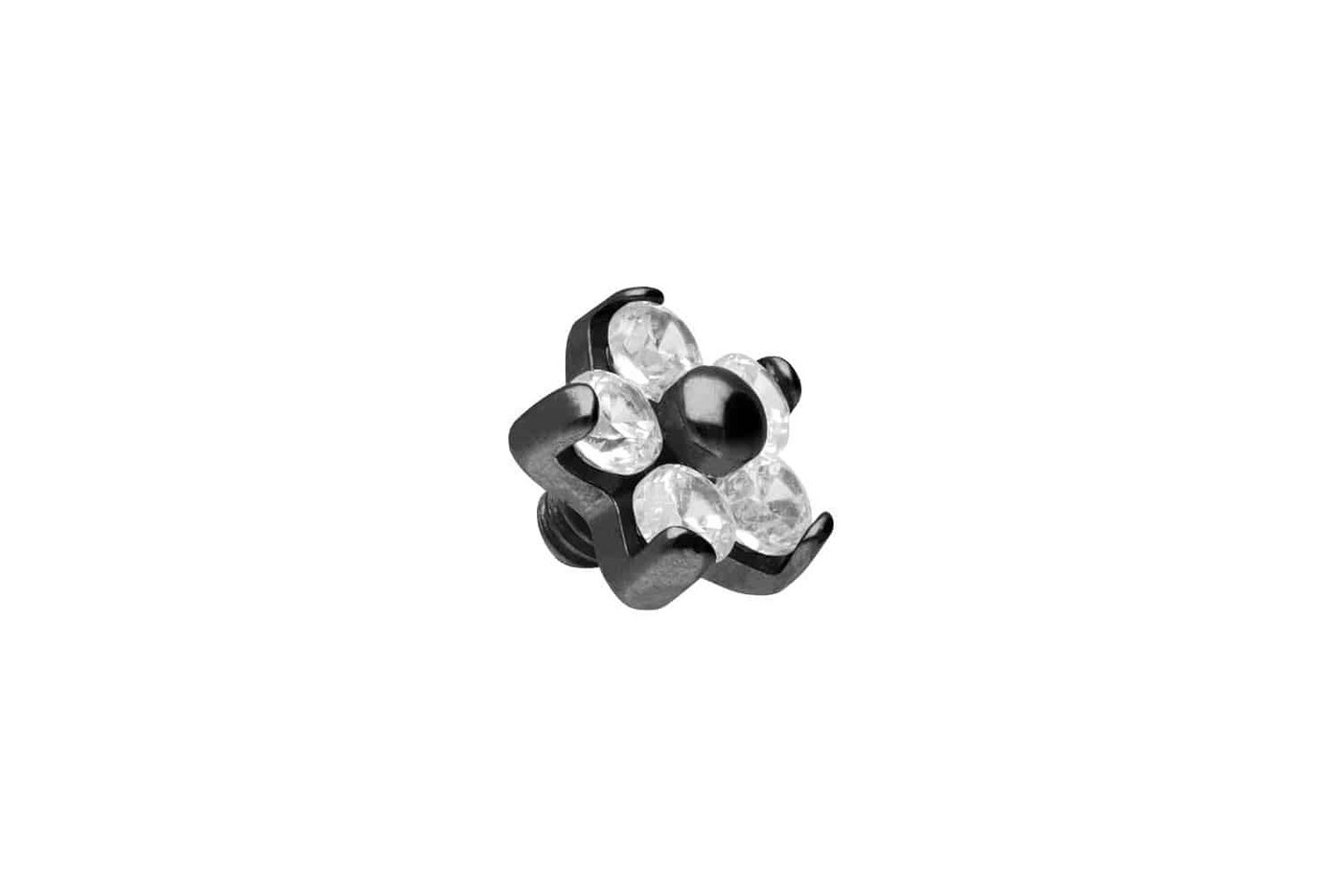 PIERCINGLINE Piercing-Implantat Titan Dermal Anchor Aufsatz BLUME MIT 5 KRISTALLEN (Dermal Anchors, 1-tlg) von PIERCINGLINE