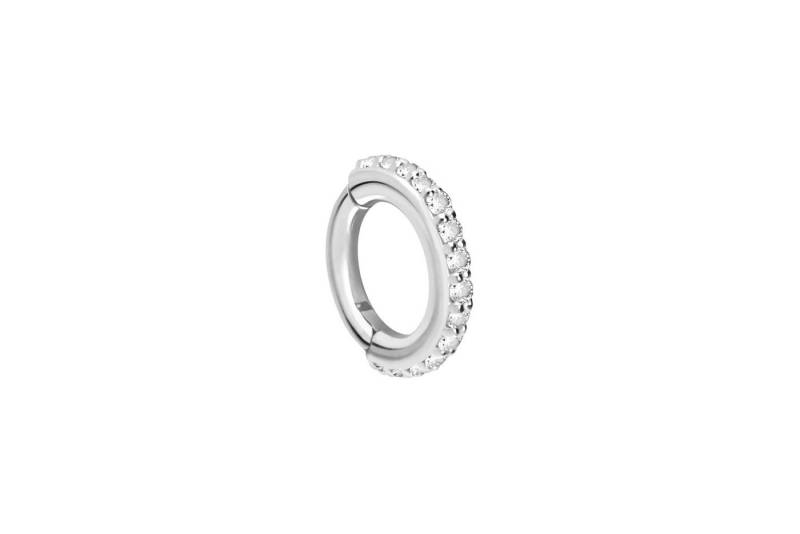 PIERCINGLINE Piercing-Set 18 Karat Gold Segmentring Clicker EINGEFASSTE KRISTALLE (Clicker / 1 Stk) von PIERCINGLINE