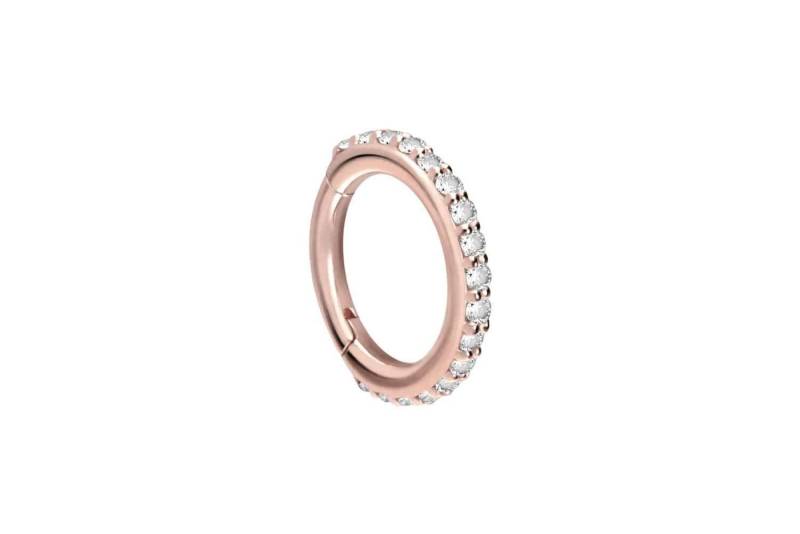 PIERCINGLINE Piercing-Set 18 Karat Gold Segmentring Clicker EINGEFASSTE KRISTALLE (Clicker / 1 Stk) von PIERCINGLINE