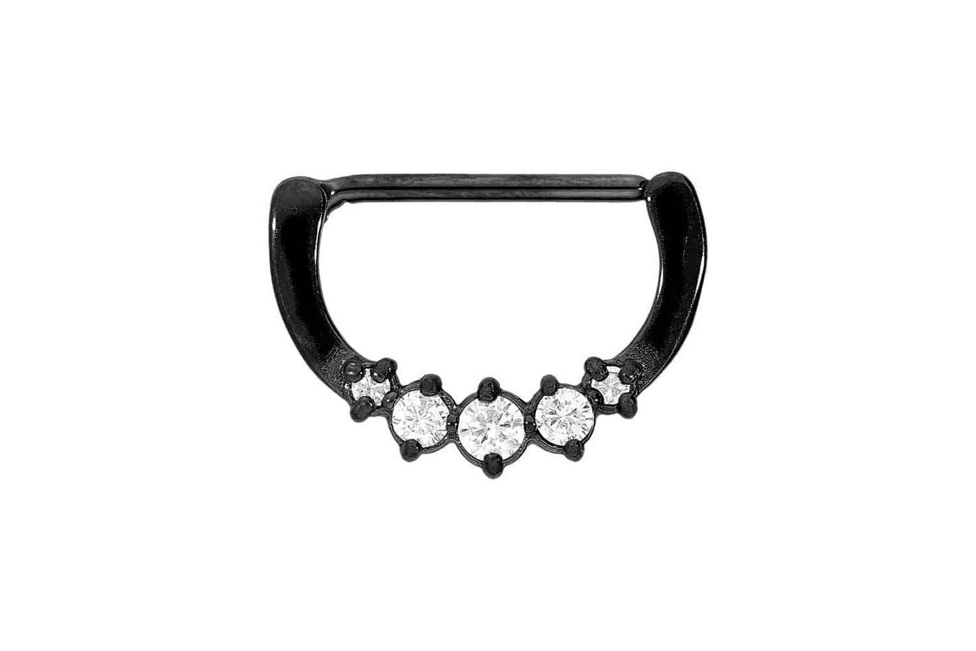 PIERCINGLINE Piercing-Set Chirurgenstahl Nippelpiercing Clicker 5 KRISTALLE (Clicker / 1 Stk) von PIERCINGLINE