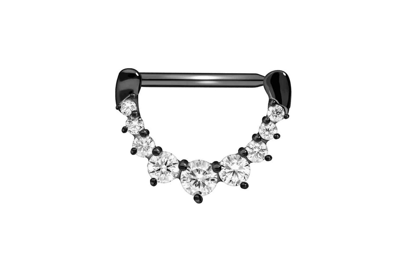 PIERCINGLINE Piercing-Set Chirurgenstahl Nippelpiercing Clicker 9 KRISTALLE (Clicker / 1 Stk) von PIERCINGLINE