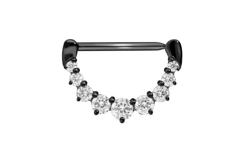 PIERCINGLINE Piercing-Set Chirurgenstahl Nippelpiercing Clicker 9 KRISTALLE (Clicker / 1 Stk) von PIERCINGLINE