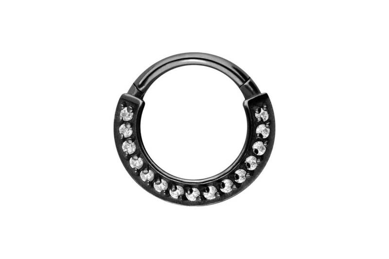 PIERCINGLINE Piercing-Set Chirurgenstahl Segmentring Clicker 15 EINGEFASSTE KRISTALLE (Clicker / 1 Stk) von PIERCINGLINE