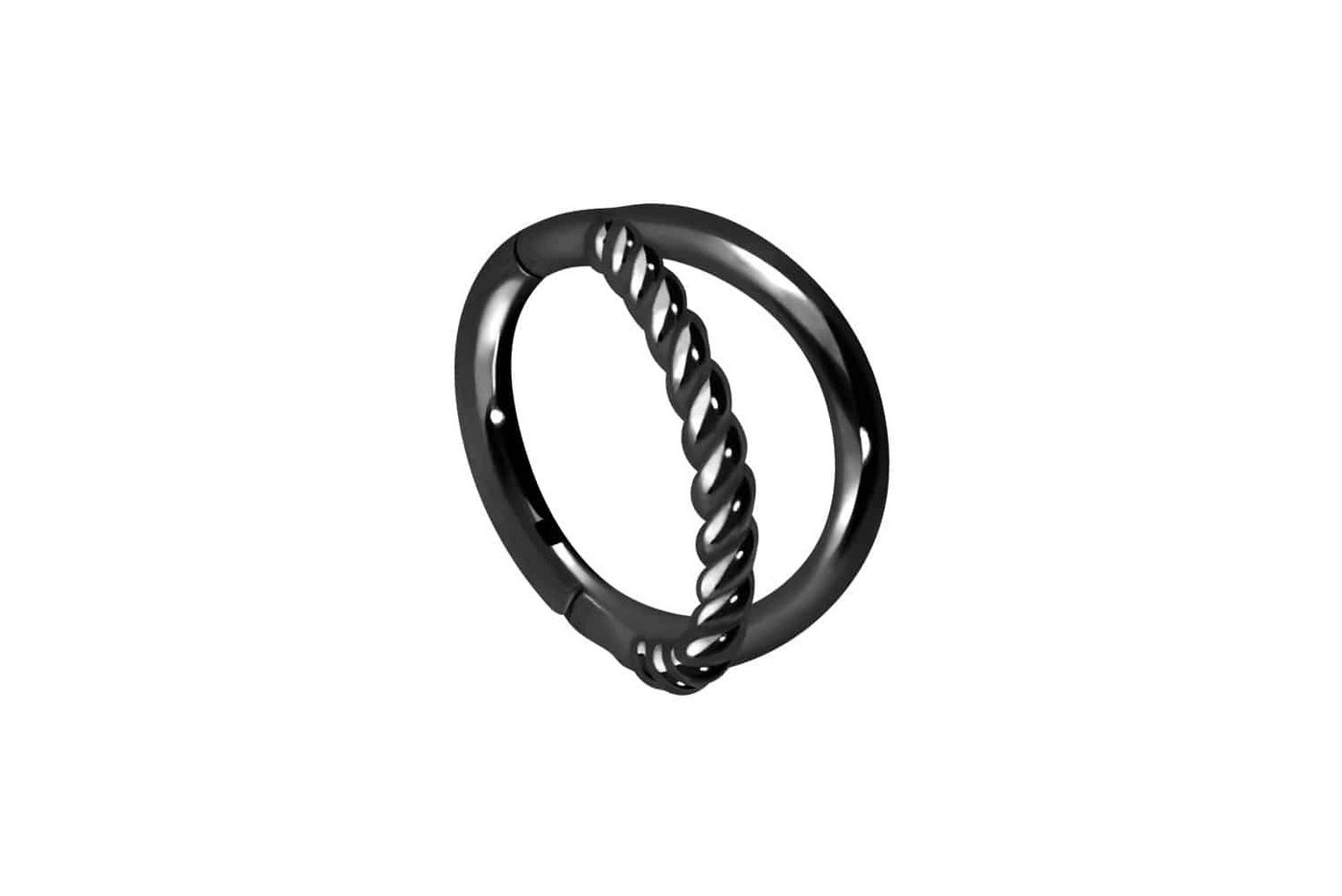 PIERCINGLINE Piercing-Set Chirurgenstahl Segmentring Clicker 2 RINGE + GEDREHT (Clicker / 1 Stk) von PIERCINGLINE