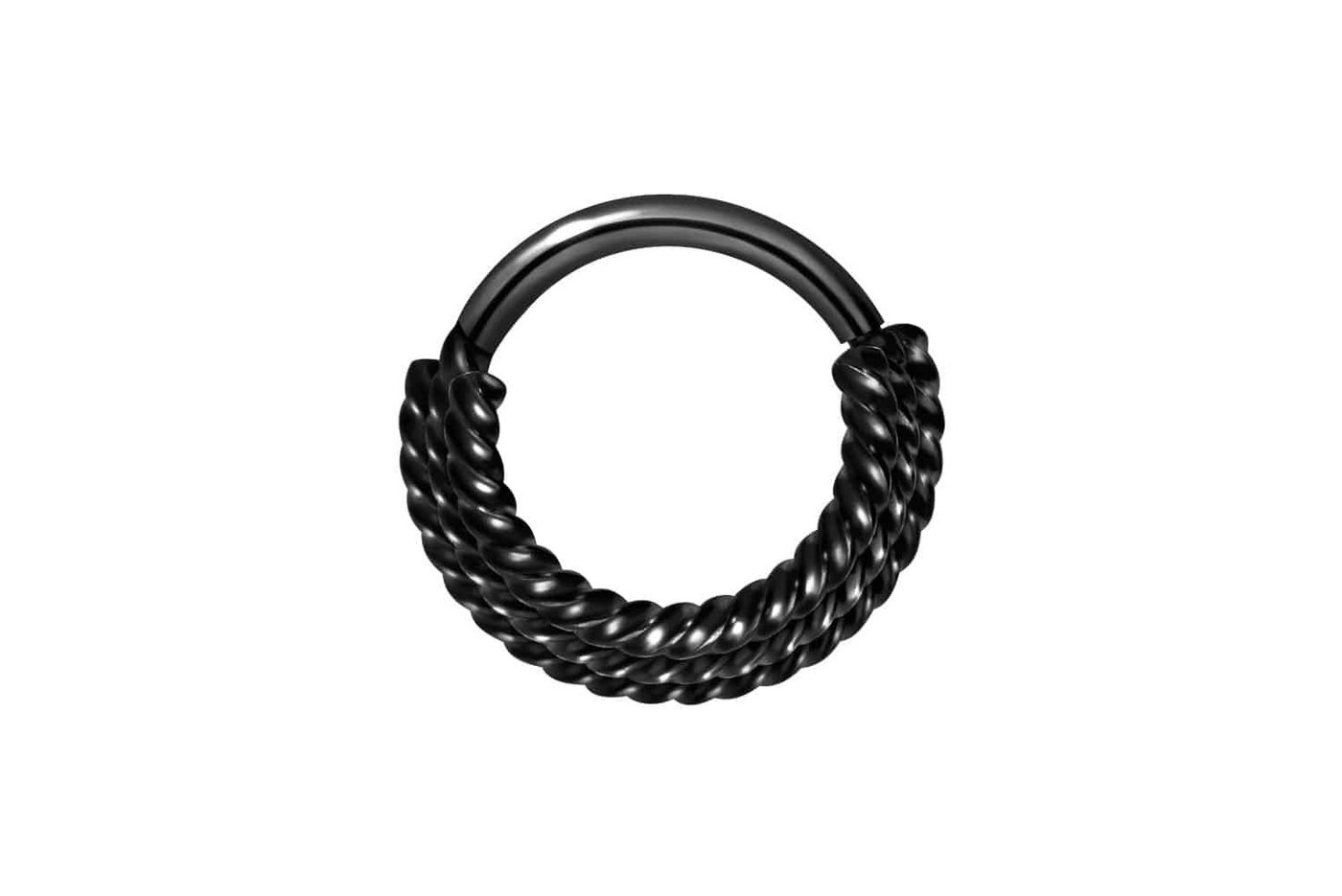 PIERCINGLINE Nasenpiercing Chirurgenstahl Segmentring Clicker 3 GEDREHTE RINGE (Clicker / 1 Stk) von PIERCINGLINE