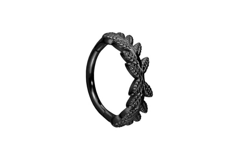 PIERCINGLINE Piercing-Set Chirurgenstahl Segmentring Clicker BLÄTTERKRANZ (Clicker / 1 Stk) von PIERCINGLINE