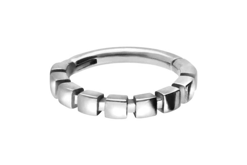 PIERCINGLINE Piercing-Set Chirurgenstahl Segmentring Clicker BLOCK-DESIGN (Clicker / 1 Stk) von PIERCINGLINE