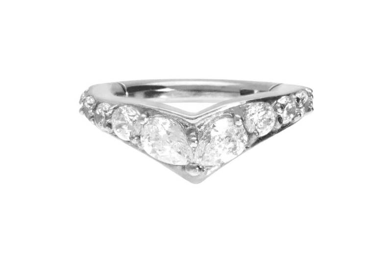 PIERCINGLINE Piercing-Set Chirurgenstahl Segmentring Clicker DIADEM (Clicker / 1 Stk) von PIERCINGLINE